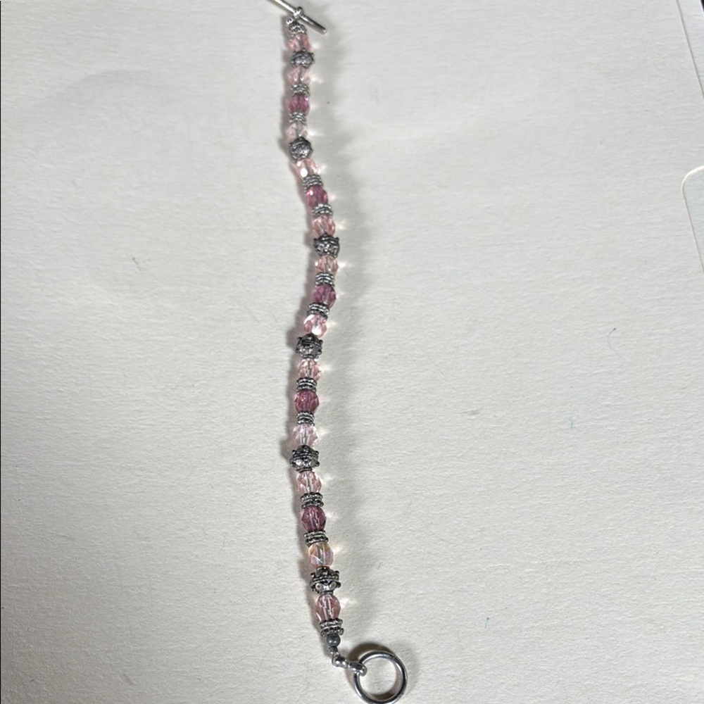 Stanley Pink and Silver Bracelet with Delicate Beads